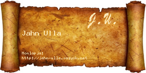 Jahn Ulla névjegykártya